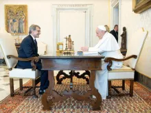 Pope Francis meets with David Sassoli, president of the European Parliament, June 25, 2021.